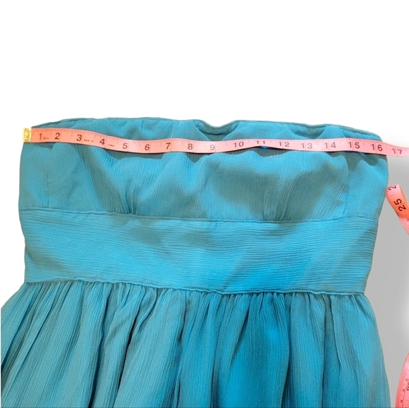 NEW J.Crew 100% Silk Strapless Blue Bridesmaid Prom Party Mini Dress Size 8 - Picture 6 of 9